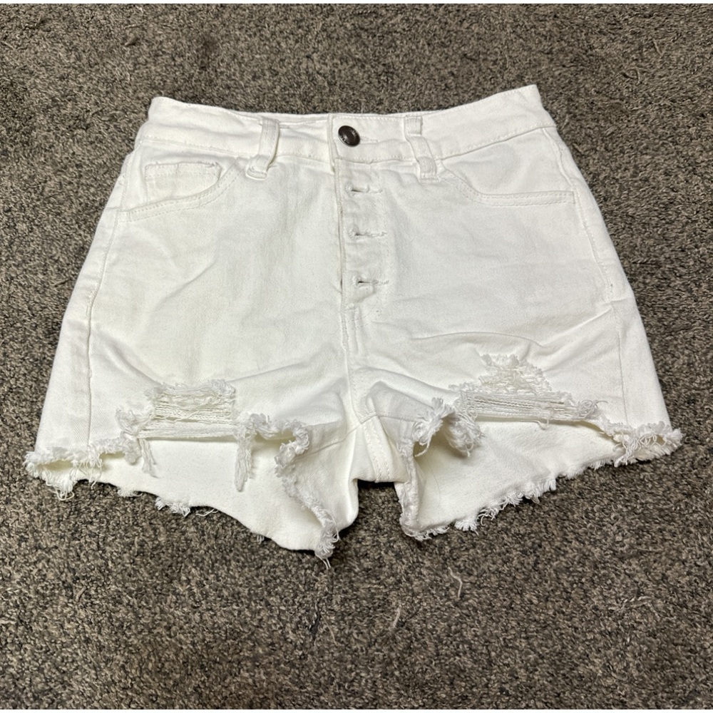 white jean shorts